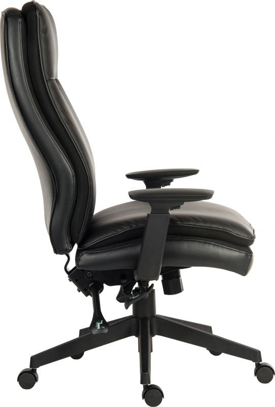 Black Bonded Leather Soft Padded Ergonomic Office Chair - PLUSH-ERGO